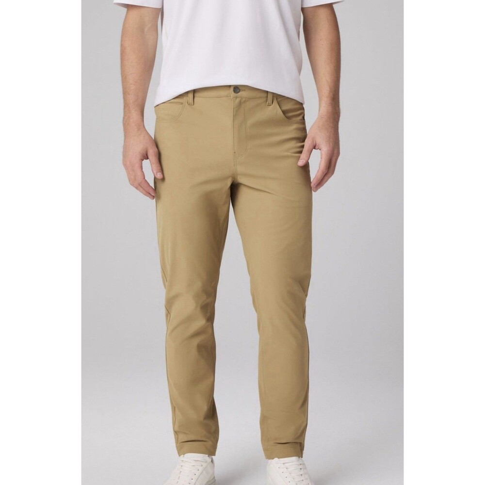 Fabletics Men's 29x32 The Don Classic Fit 5-Pocket Chino Stretch Pants Khaki